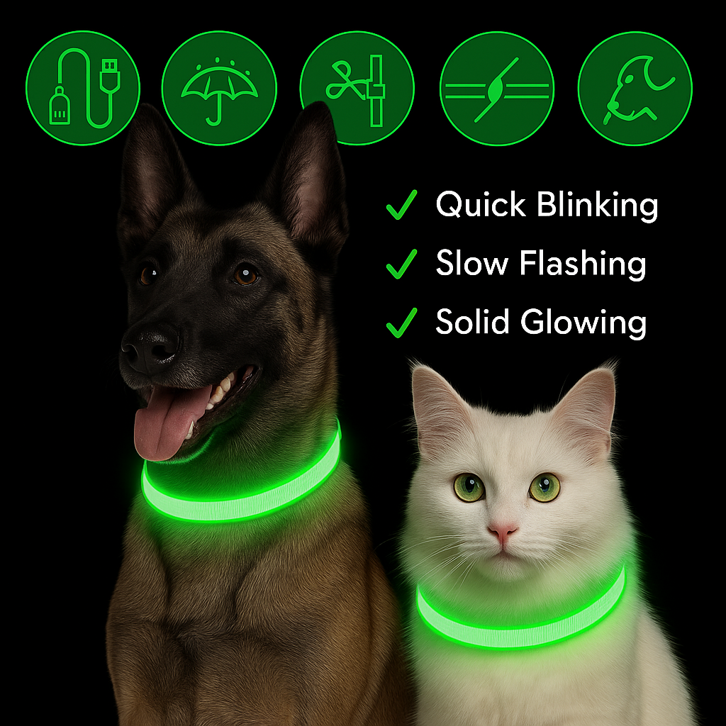 Glow Guard™ – LED Safety Collar for Dogs & Cats